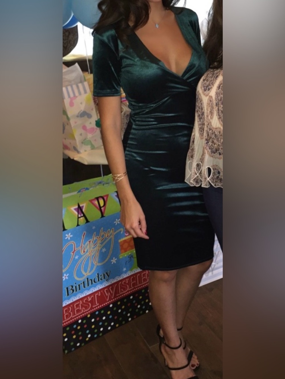 Zara Deep Green Velvet Dress